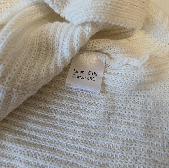 Hirsch + Timber Ivory Linen Blend Knit Cardigan Women's Large NWOT - Picture 9 of 9